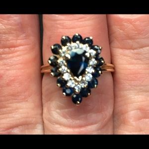 14k gold sapphire diamond